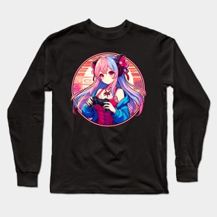 Controller Anime gamer girl Long Sleeve T-Shirt